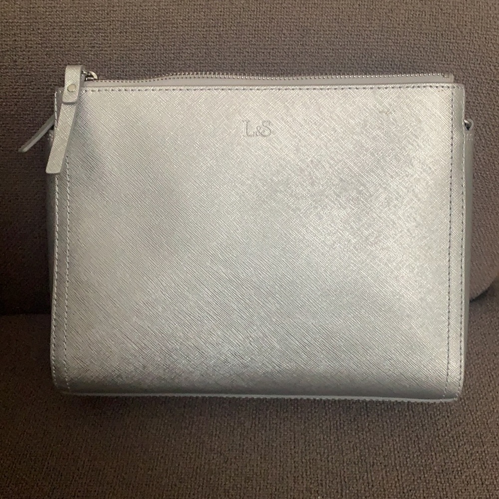 Lo & Sons Pearl Bag in Silver, NWT
